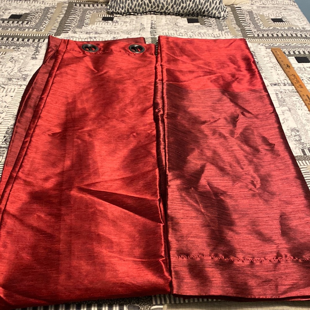 Threshold red curtains 2 panels